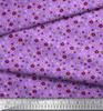 Soimoi Purple Japan Crepe Satin Fabric Flower Artistic Decor Fabric Printed Metre 42 Inch
