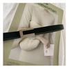 Womens Sleek Adjustable Waist Belt With Smooth Buckle In Elegant Color Black