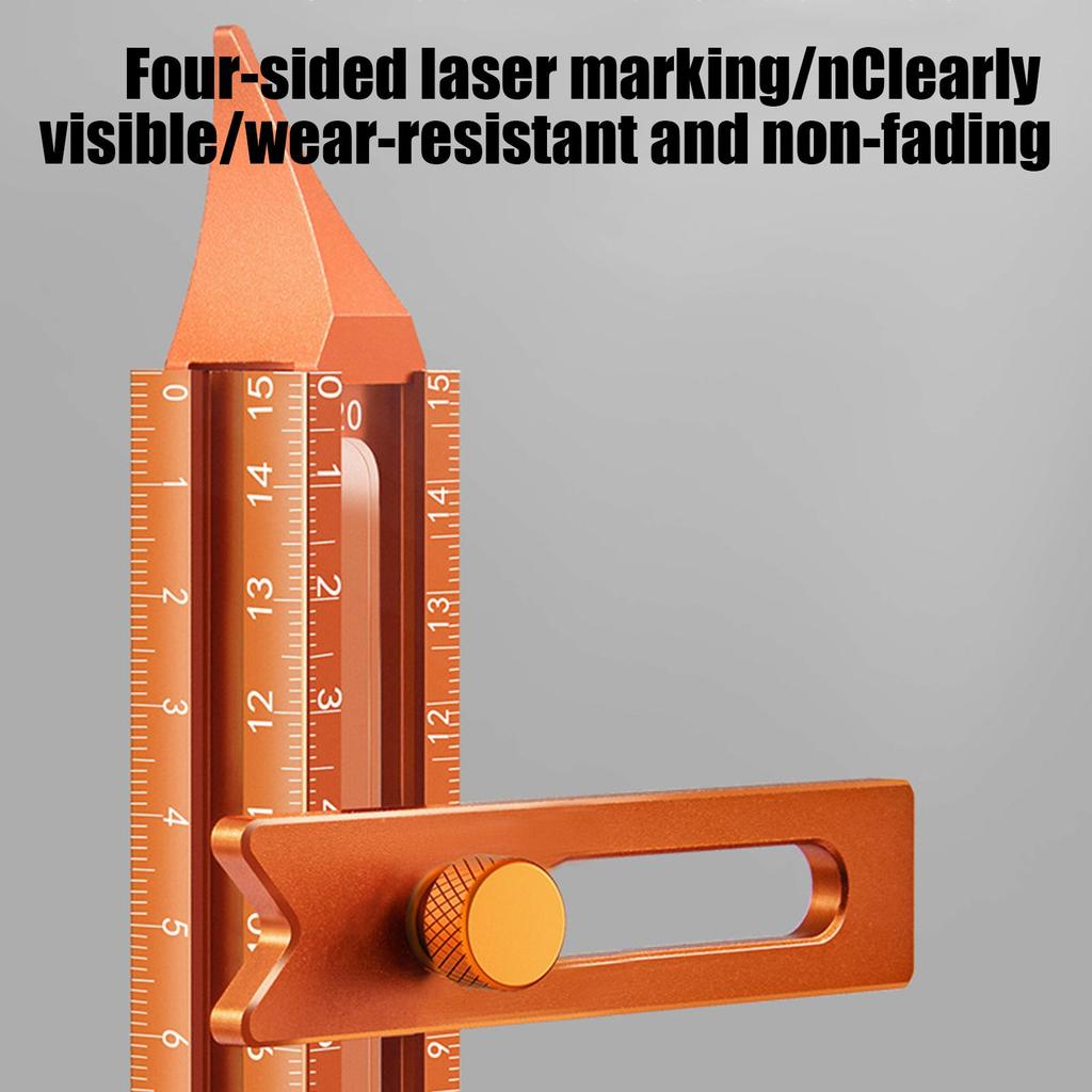 Wood Marking Tool Magnetic Base 4-Sided Tool Metal Precision Ruler For Carpenter Carpentry Construction Miter Cutting Working