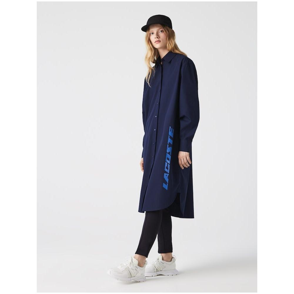 

LACOSTE Women s Relaxed Fit Shirt Dress EF9656 52N 166 Q2NEF9656 52N166