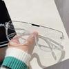 New Monoblock Semi-round Sunglasses Designer Half Frame Oversized Sun Glasses for Women Men Outdoor