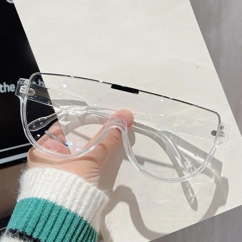 New Monoblock Semi-round Sunglasses Designer Half Frame Oversized Sun Glasses for Women Men Outdoor