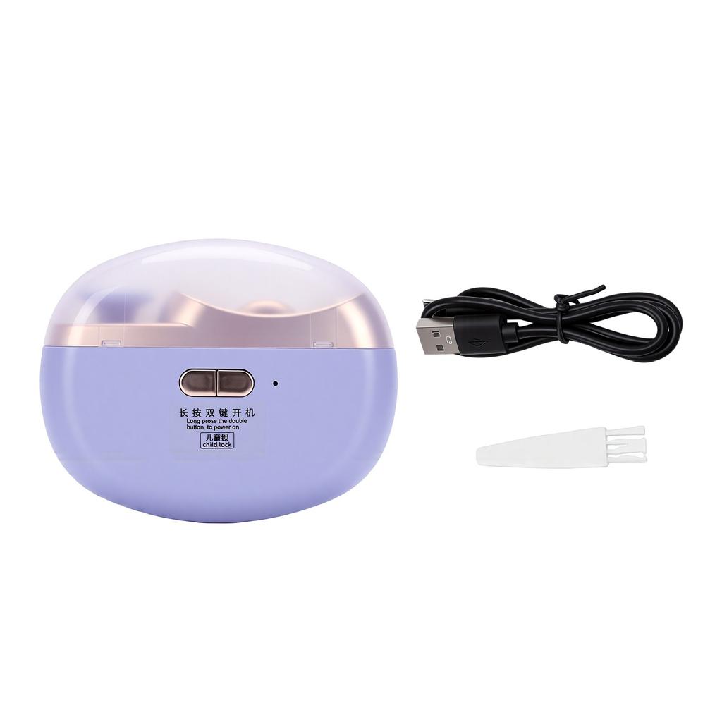 Electric Nail Grinder Dual Head Nail File Automatic Polishing Nail Grinder for Kids Adults Purple