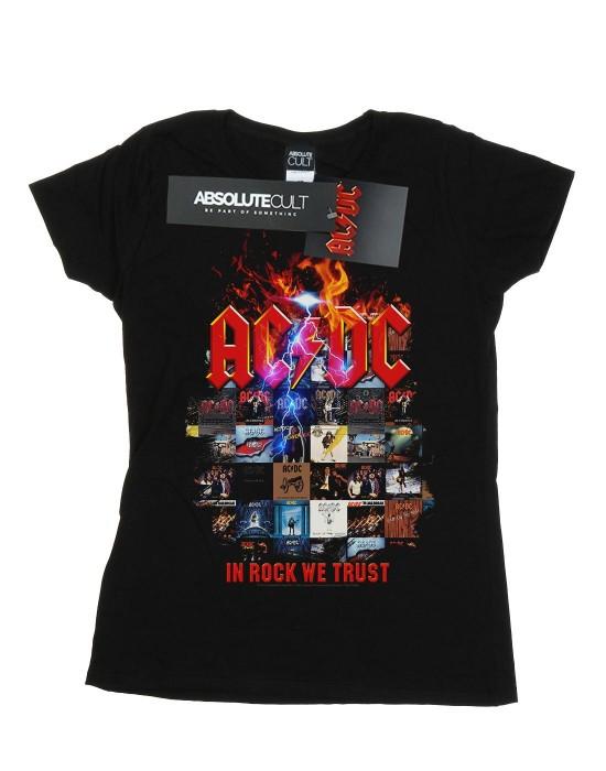 AC/DC Womens/Ladies In Rock We Trust Album Cover Cotton T-Shirt