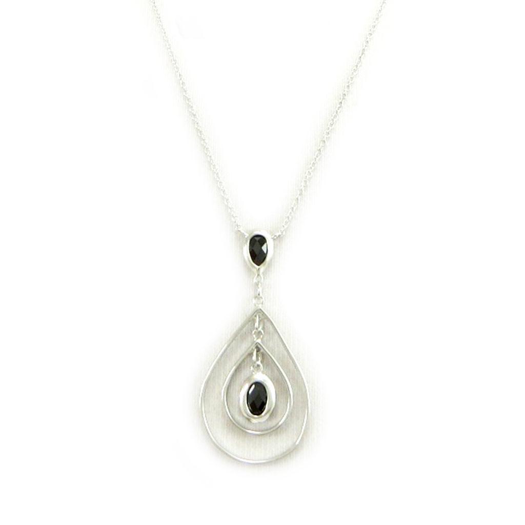 Les Trésors De Lily [L7428] - Silver Necklace 'Sissi' Black Silver (rhodium Plated) - 35x18 Mm
