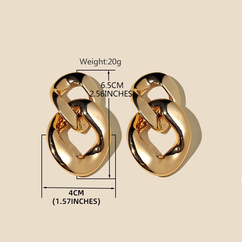 Retro Gold European & American Punk Style Women's Hoop Earrings