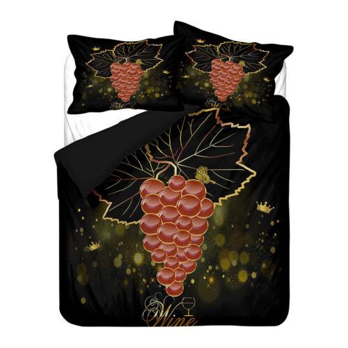 Grapes Wine Blueberry Rose Flower Bedding Duvet Doona Quilt Cover Holiday Gift