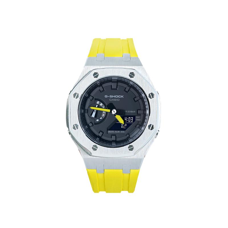 Casio Herren Flüssigkristall/Analog Dual-Display Serie Schwarze Uhr GA-2100-7A-