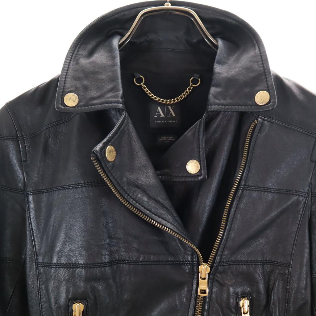 ARMANI EXCHANGE leather jacket S black Women Used