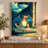 Charizard Custom Name Diamond Painting Personalized 5D Full Drill DIY Diamond Art Home Decor