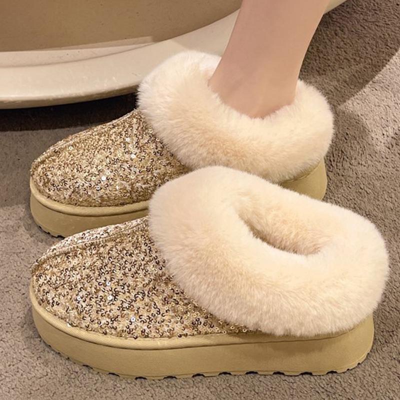 

Fashion Fashion Bling Platform Snow Boots Women Winter Soft Faux Fur Plus Size Warm Boots Woman Non Slip Wear Resistant Botas Mujer 36