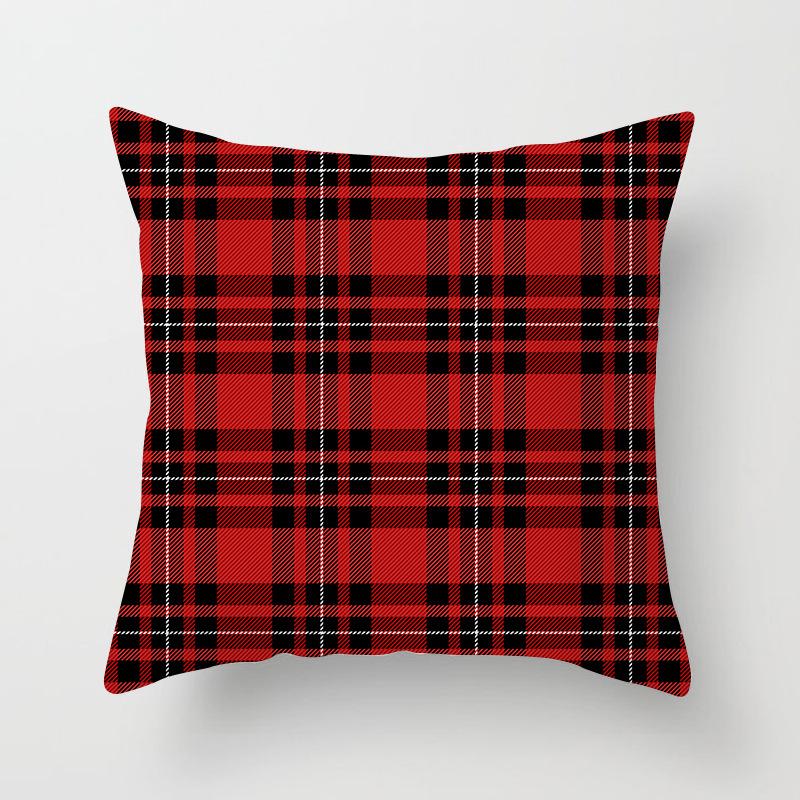 Scottish Red Plaid Pillowcase Home Sofa Pillow Cushion Cover