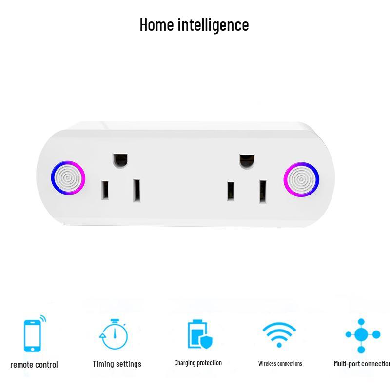 Wi-Fi Graffiti Double Smart Socket with Alexa Voice Control and Remote Timing