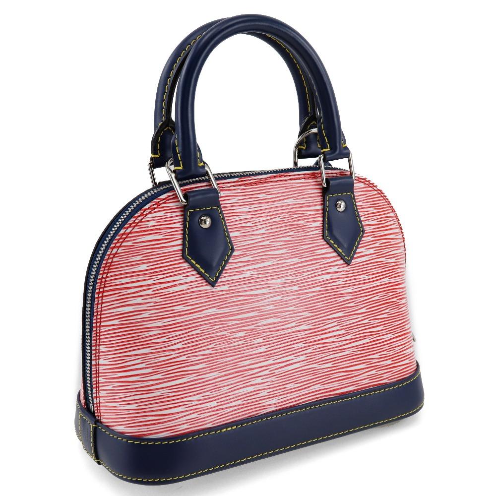 Louis Vuitton Alma BB Handbag M54548 Epi Denim 2WAYShoulder Red / Dark Blue Epi Leather Women Used