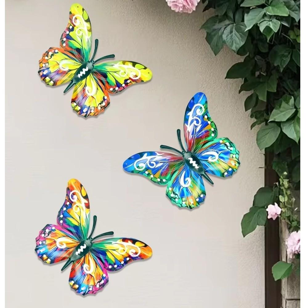 4 stuks Metalen Vlinder Muurkunst Multifunctioneel Vlinder Muurhanger Vlinder Muurdecor Tuin