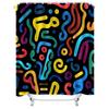 Colorful Abstract Pattern Shower Curtain For Modern Bathroom Decor - Vibrant And Fun Design Waterproof Polyester Easy-Clean