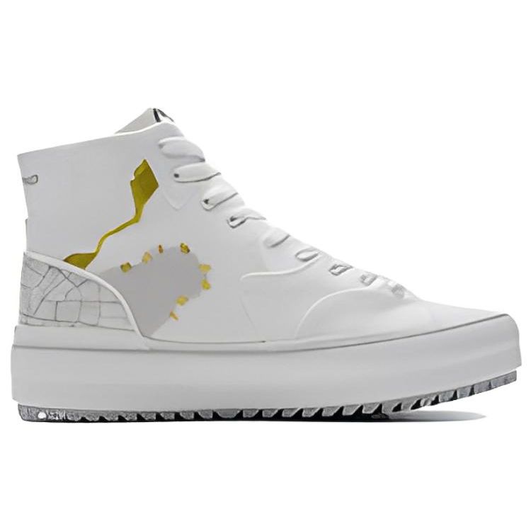 Li Ning CF Paint High-Top Skate Shoes Unisex Skate Shoes Cloud-White AGCS050-1