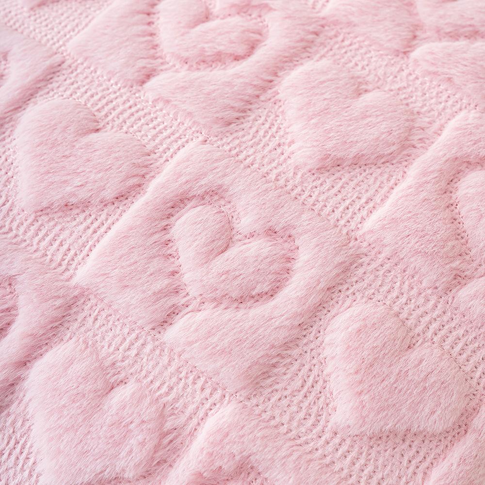 Valentinstag Liebeskissenbezug Dreidimensionales Plüschkissen Kissenkissen Kaninchenhaar Lendenkissen Festliche Wohnzimmerdekoration