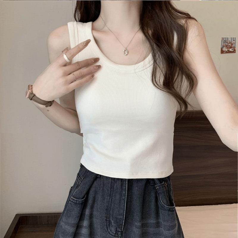 Summer Women's Clothing, Beautiful Back Suit, Inner Layer, Sweet Hot Girl's Sleeveless U-neck Top