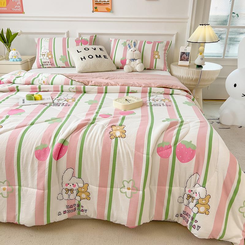Summer Quilt 2024 New Double Layer Yarn Water Wash Printed Cool Blanket For Summer Flower  Air Conditioning Quilt Sheet
