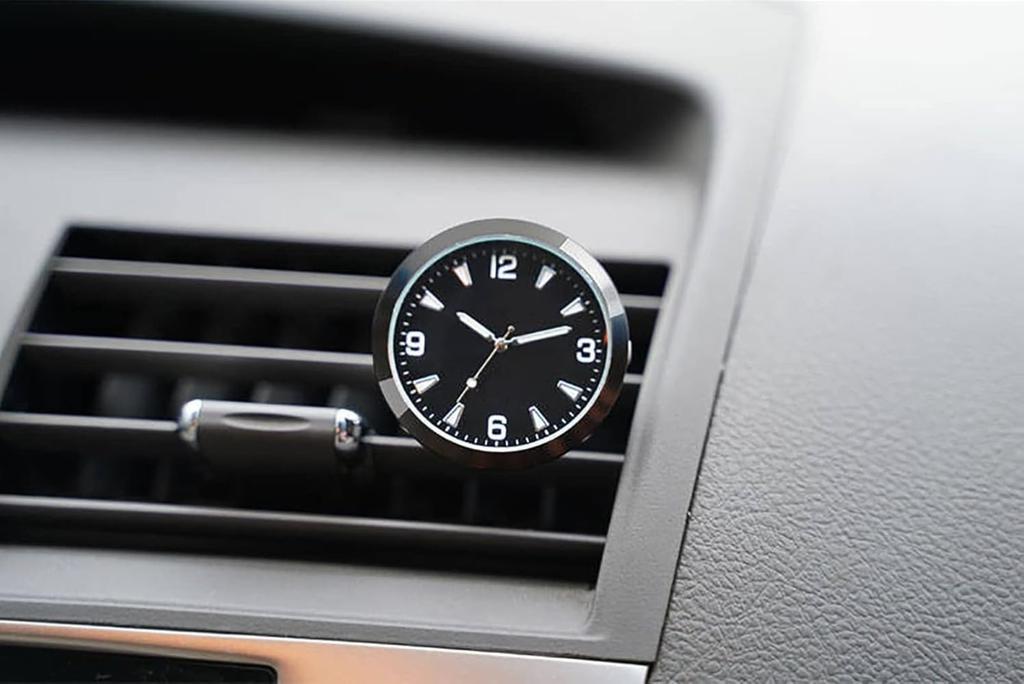 Fiegcit Car Dashboard Watch Car Mini Auto Clock Car Clock Refit Interior Bright Quartz