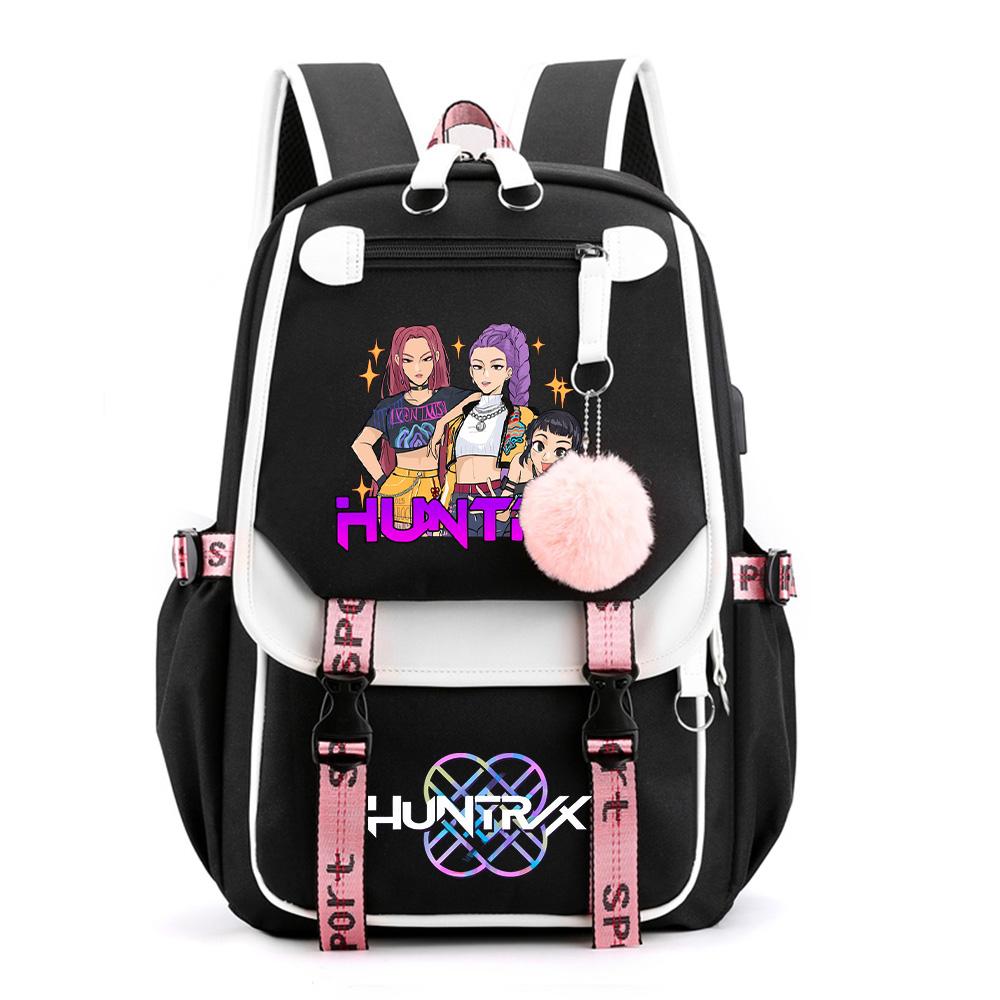 Anime K-Pop Demon Hunters Printed Backpack Schoolbag for Teenager Student Girl Boy Bookbag Large Capacity Waterproof Travel Bag Gift Rucksak