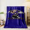 "Purple Raven Logo with Football Helmet Design Flannel blanket for bedroom, living room, sofa, and nap sofas"