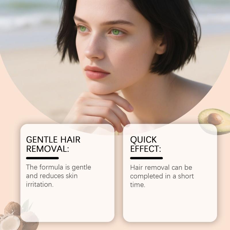 Facial Depilatory Cream Coconut Hair Removal Cream For Upper Lip Chin Painless Gentle Epilator Non-Irritating Growth Inhibitor