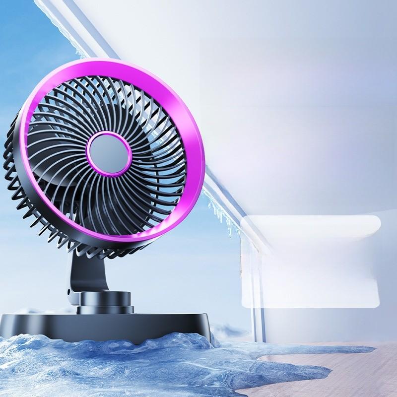 Mini Desk Fan Rechargeable With Led Night Light For Dorm Room Home Office Relaxation