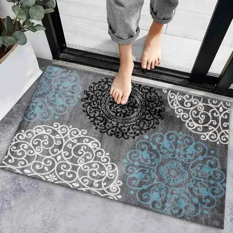 Boho Ethnic Style Geometric Pattern Floor Mat, Modern Cartoon Print Rug For Entryway Non-Slip Carpet Ideal For Home Decoration