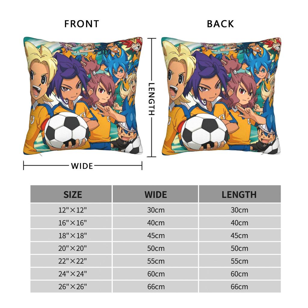Inazuma Eleven Anime Game Pillowcase Printed Polyester Cushion Cover Decor RPG Football Pillow Case Cover Home Zippered