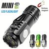 Mini COB LED Flashlight with Clip Magnetic Tail USB Rechargeable Portable Emergency Pocket Torch for Camping Car Repair Outdoor