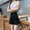 Women's Black High-Waist A-Line Denim Shorts - Spicy Girl Collection