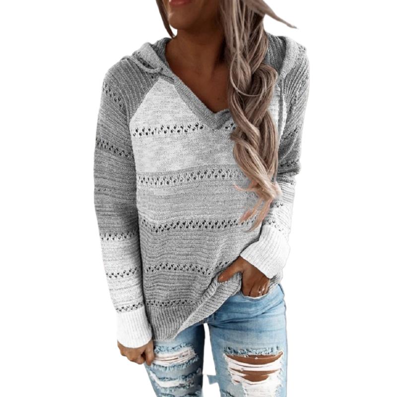 

Женские легкие свитера с капюшоном с цветными блоками, толстовки с капюшоном на шнурке, пуловеры, толстовки XXXXXL серый