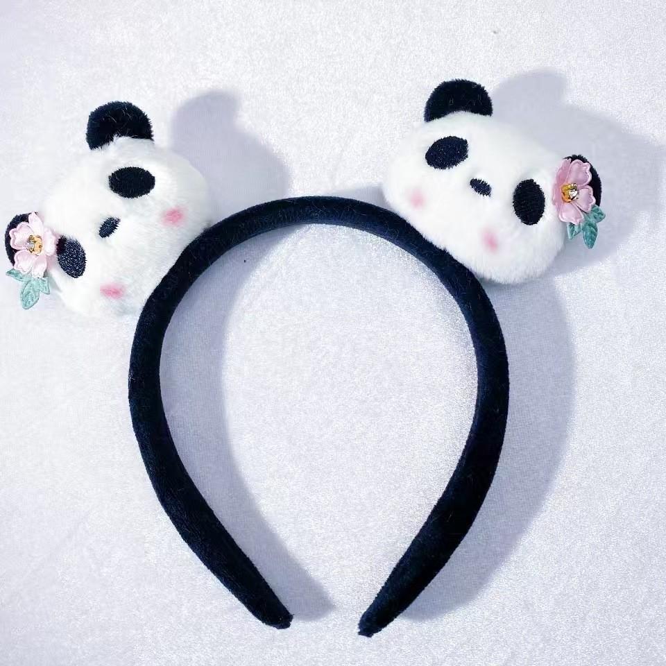 Adorable 2026 Panda Hair Accessory: Cute Round Headband & Funny Clip for Girly Wash Face Routine