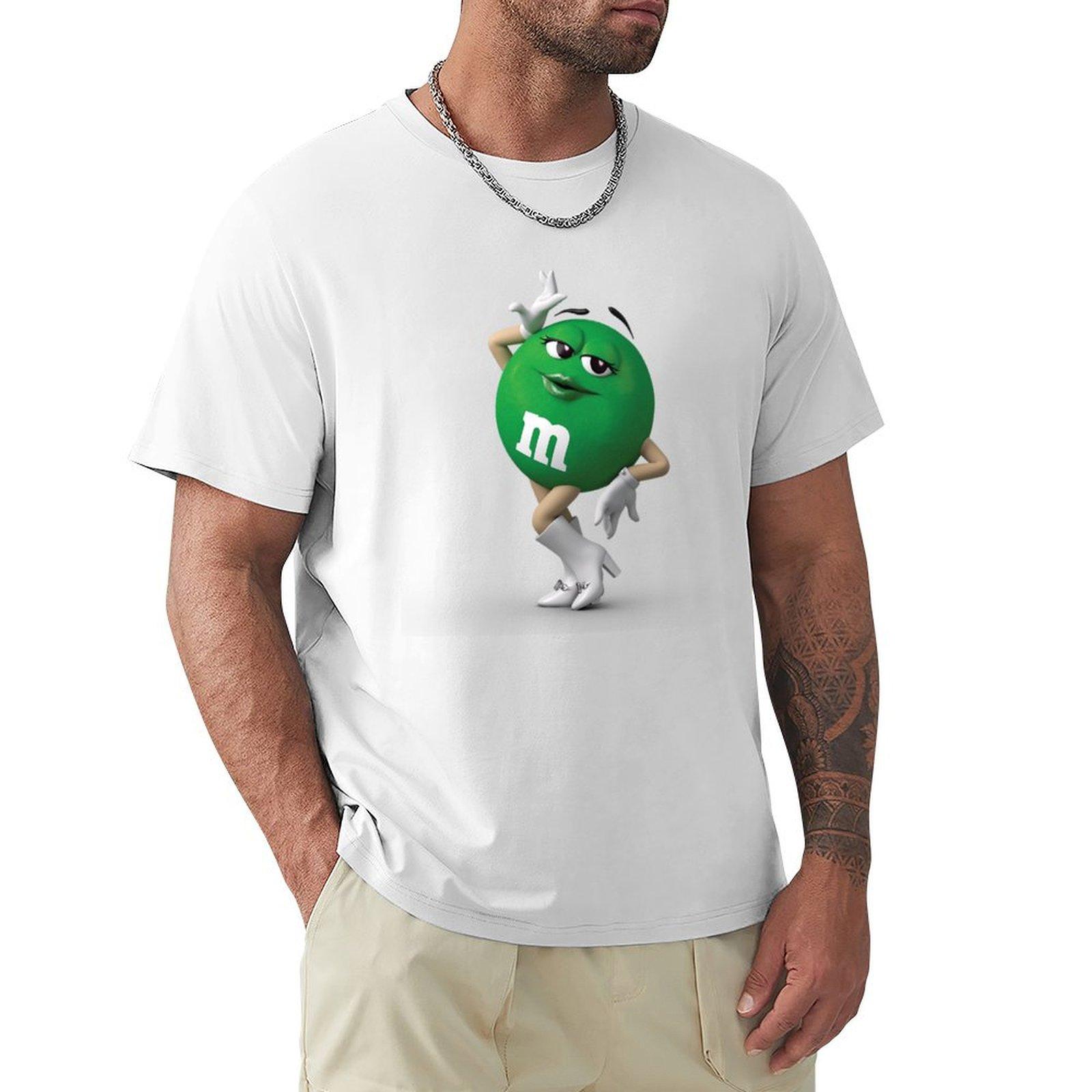 Green MM TShirt baggy shirts boys animal print anime t shirts heavy weight t shirts for men S
