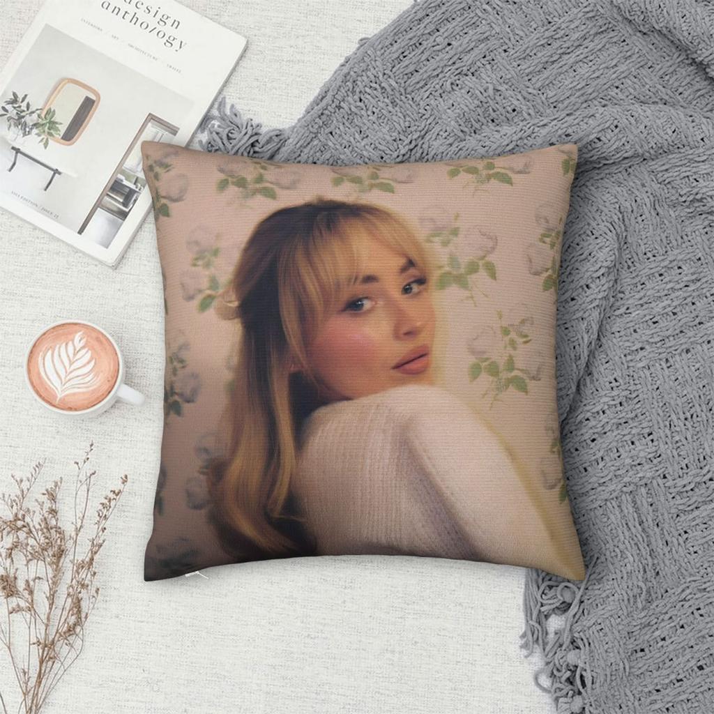 Sängerin Sabrina Carpenter Kissenbezug Polyester Kissenbezug Dekorativ Popmusik Wurfkissenbezug Hülle Zuhause Dropshipping 18'