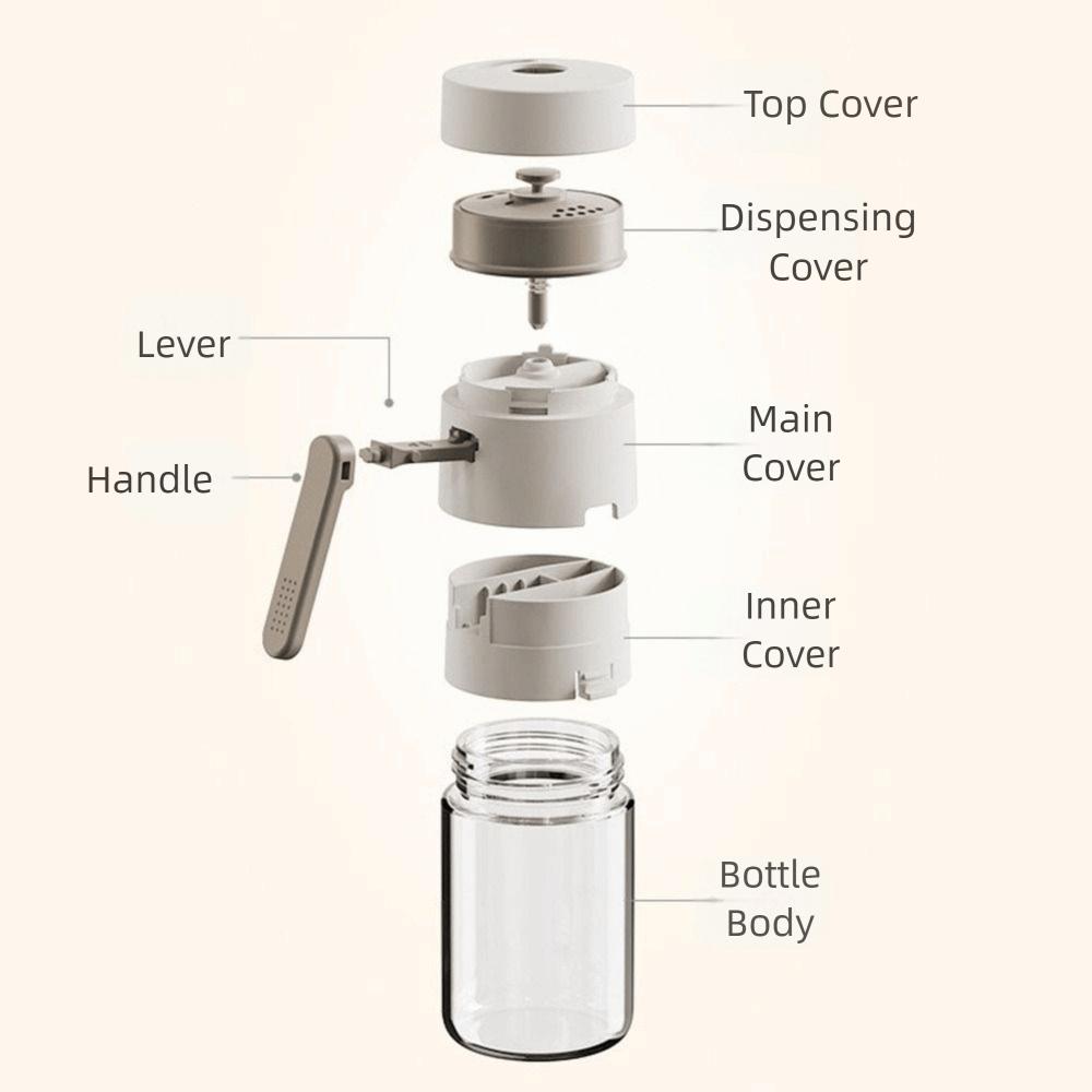 3Pcs Push Type Quantitative Sprinkler 180/250ml Spice Bottle Seasoning Container  Restaurants