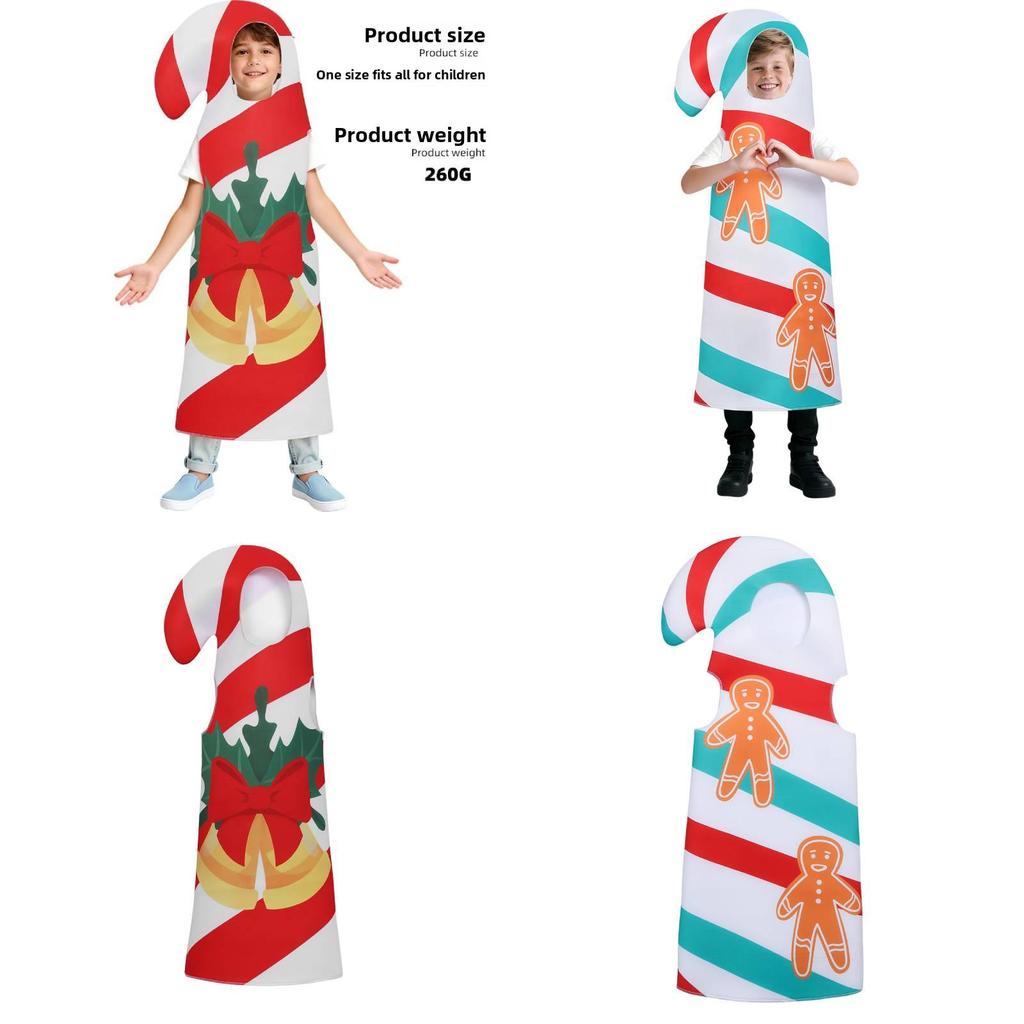 Holiday Kids Gingerbread Costume With Polyester Fabric For Festive Dress Up And Play