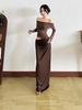2026 Summer Women’s Long Sleeve Mesh Spliced See-through Bandeau Dress