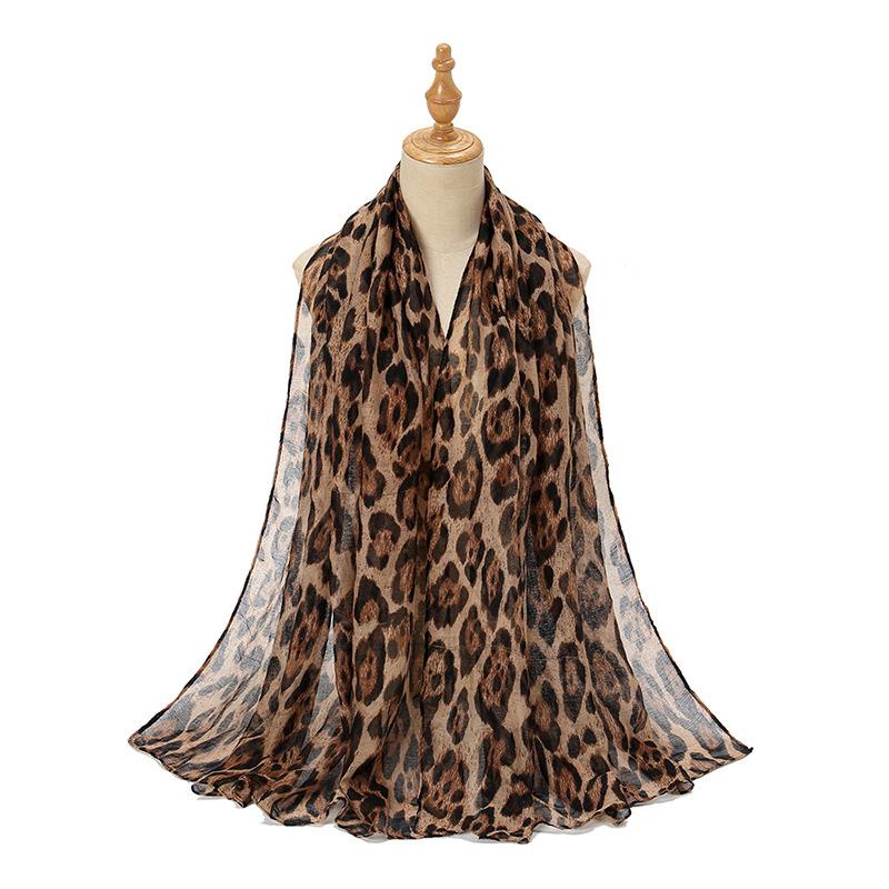 Leopard Print Scarf Autumn Winter Women Classic Retro New Millennium Hot Girl Style Warm Sun Protection Fashion Versatile Shawl