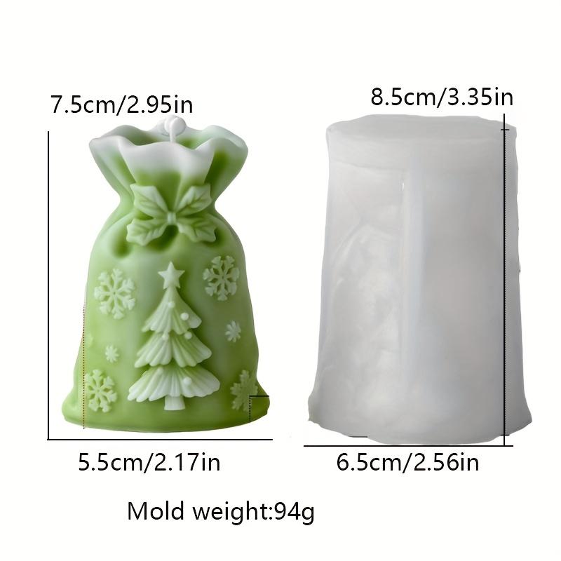 Christmas gift bag candle silicone mold DIY Christmas decorations handcrafted fragrance mold, gypsum mold, gift for Christmas