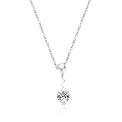 Tirrlirr Wave Cubic White Silver Necklace Stnssvw01157M