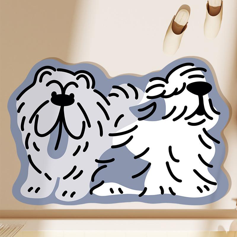 Cartoon Bathroom Mat Strong Moisture-wicking Bathroom Door Non-slip Mat Home Dirty and Easy To Care for Diatom Mud Cushion