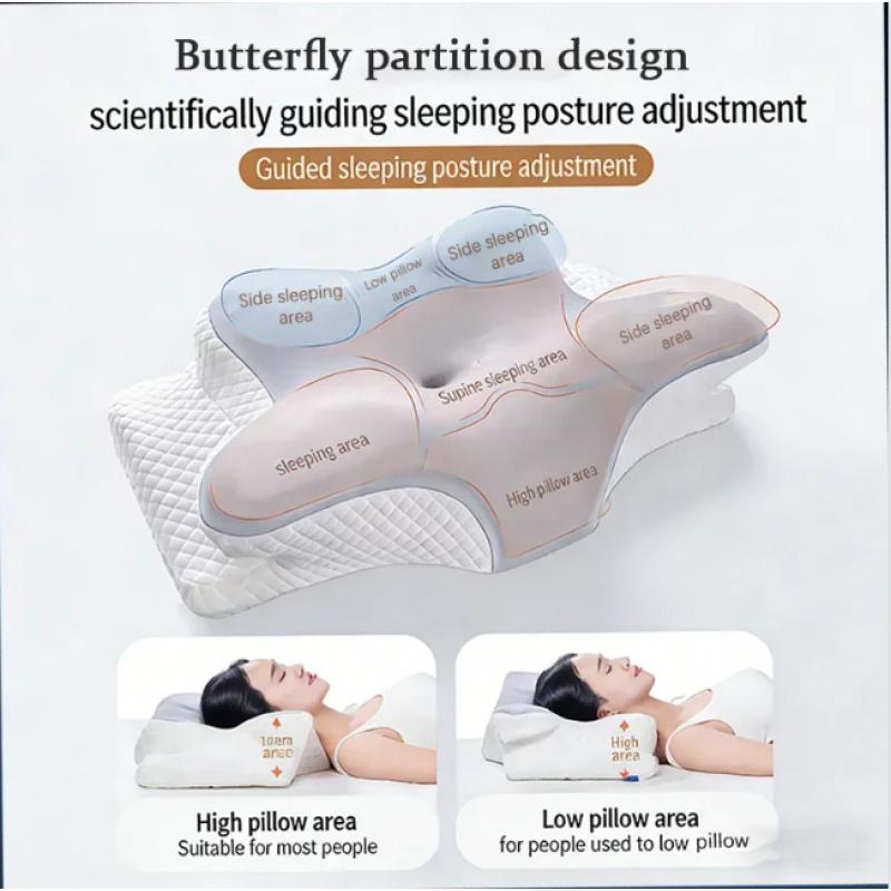 Summer Cooling Memory Foam Neck Pillow Cervical Support Neck Pain Relief Breathable Contour for Side Back Stomach Sleepers