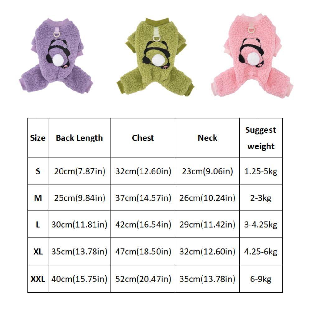 Cartoon Dog Four Legged Clothes Thickened Warm Cat Thermal Coat Dog Plush Jumpsuit Autumn Winter
