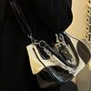 High-quality Second-hand Bag Hand Bag, Sweet Cool Patent Leather Canvas Bag, Metal Chain Hot Girl Bag  Shoulder Crossbody Bag