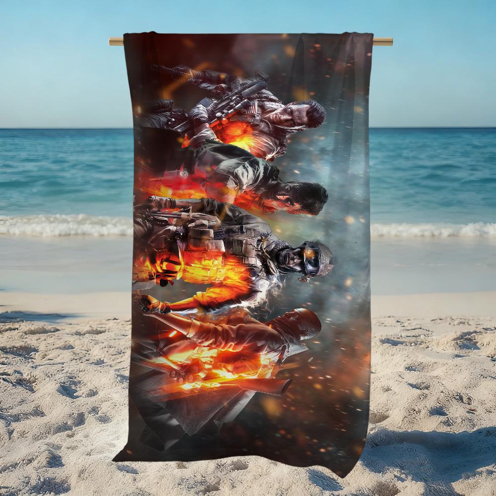 Game B-Battlefield 6 Towel Large Quick-Drying Microfiber soft Beach Towel for Travel Fitness Sauna Bathing Camping