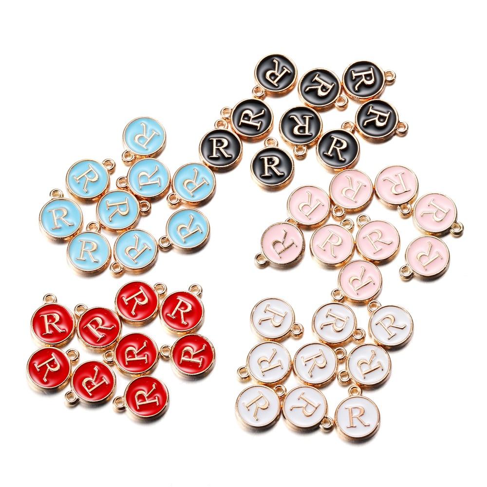 20Pcs 12*15mm A-Z Letter Charms Enamel Charms Alphabet Initial Letter Handmade Pendant for DIY Bracelet Necklace Jewelry Making