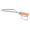 Log Tongs Beech Wood Handle Stainless Steel Clamp High Temperature Resistance Fire Tong for Outdoor 